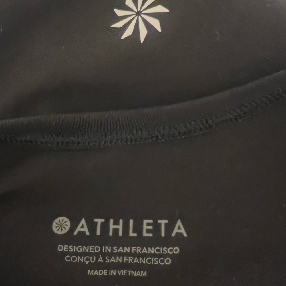 Athleta Shanti Mock Neck Longsleeve Top Black Small Open Back - Picture 5 of 6